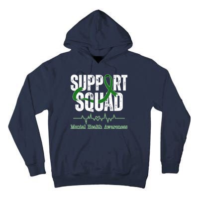 Support Squad Mental Health Awareness Heartbeat Ribbon Tall Hoodie