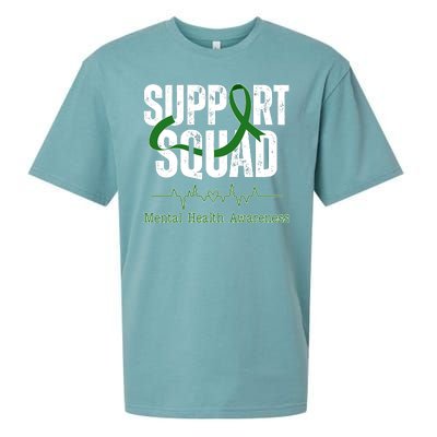 Support Squad Mental Health Awareness Heartbeat Ribbon Sueded Cloud Jersey T-Shirt