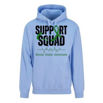 Support Squad Mental Health Awareness Heartbeat Ribbon Unisex Surf Hoodie