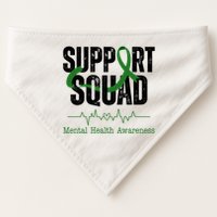 Support Squad Mental Health Awareness Heartbeat Ribbon USA-Made Doggie Bandana