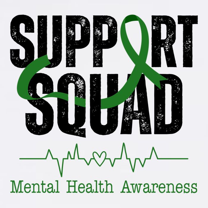 Support Squad Mental Health Awareness Heartbeat Ribbon USA-Made Doggie Bandana