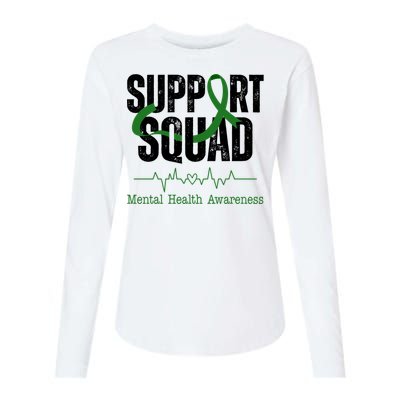 Support Squad Mental Health Awareness Heartbeat Ribbon Womens Cotton Relaxed Long Sleeve T-Shirt