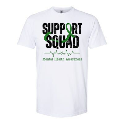 Support Squad Mental Health Awareness Heartbeat Ribbon Softstyle CVC T-Shirt