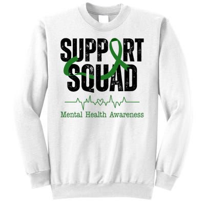 Support Squad Mental Health Awareness Heartbeat Ribbon Sweatshirt