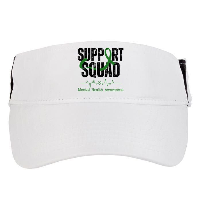 Support Squad Mental Health Awareness Heartbeat Ribbon Adult Drive Performance Visor