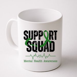 Support Squad Mental Health Awareness Heartbeat Ribbon Coffee Mug