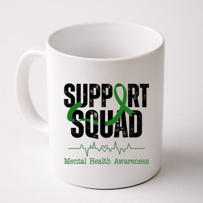 Support Squad Mental Health Awareness Heartbeat Ribbon Mug