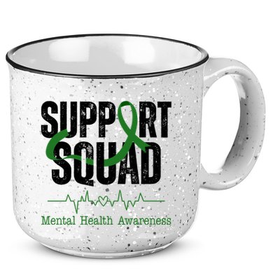 Support Squad Mental Health Awareness Heartbeat Ribbon 15oz Campfire Ceramic Mug