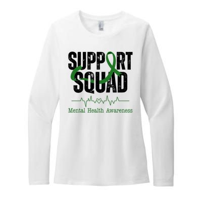 Support Squad Mental Health Awareness Heartbeat Ribbon Womens CVC Long Sleeve Shirt