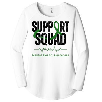 Support Squad Mental Health Awareness Heartbeat Ribbon Women's Perfect Tri Tunic Long Sleeve Shirt