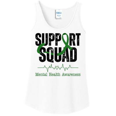 Support Squad Mental Health Awareness Heartbeat Ribbon Ladies Essential Tank