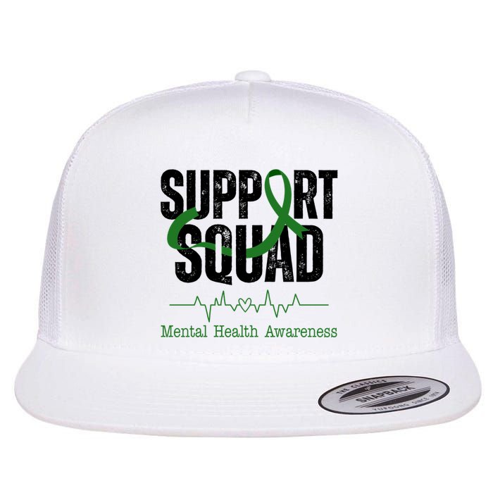 Support Squad Mental Health Awareness Heartbeat Ribbon Flatbill Hat