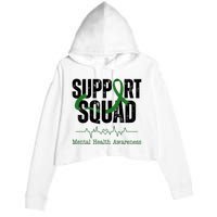 Support Squad Mental Health Awareness Heartbeat Ribbon Crop Fleece Hoodie