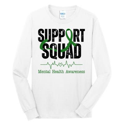 Support Squad Mental Health Awareness Heartbeat Ribbon Tall Long Sleeve T-Shirt