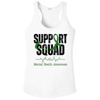 Support Squad Mental Health Awareness Heartbeat Ribbon Ladies PosiCharge Competitor Racerback Tank