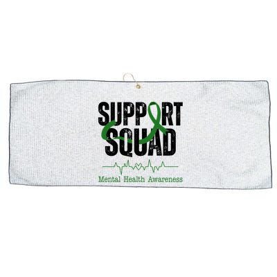 Support Squad Mental Health Awareness Heartbeat Ribbon Large Microfiber Waffle Golf Towel