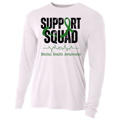 Support Squad Mental Health Awareness Heartbeat Ribbon Cooling Performance Long Sleeve Crew