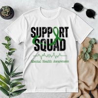 Support Squad Mental Health Awareness Heartbeat Ribbon Premium T-Shirt