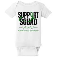 Support Squad Mental Health Awareness Heartbeat Ribbon Baby Bodysuit