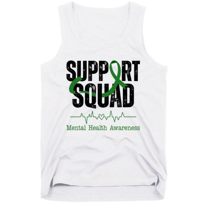 Support Squad Mental Health Awareness Heartbeat Ribbon Tank Top