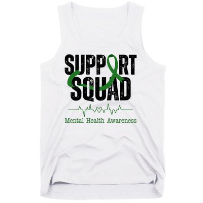 Support Squad Mental Health Awareness Heartbeat Ribbon Tank Top