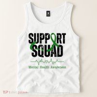 Support Squad Mental Health Awareness Heartbeat Ribbon Tank Top