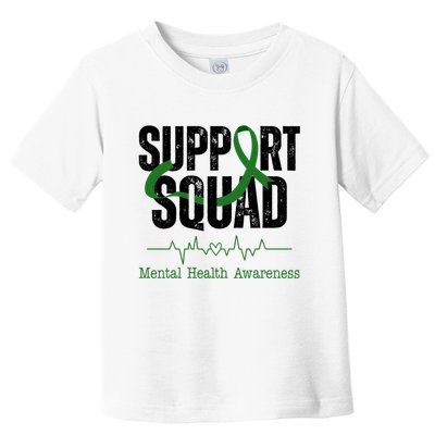 Support Squad Mental Health Awareness Heartbeat Ribbon Toddler T-Shirt
