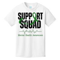 Support Squad Mental Health Awareness Heartbeat Ribbon Kids T-Shirt