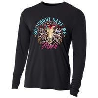 Somebody Save Me Country Music Retro Cowgirl Western Cooling Performance Long Sleeve Crew