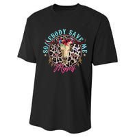 Somebody Save Me Country Music Retro Cowgirl Western Performance Sprint T-Shirt