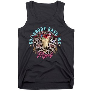 Somebody Save Me Country Music Retro Cowgirl Western Tank Top