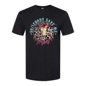 Somebody Save Me Country Music Retro Cowgirl Western Softstyle CVC T-Shirt