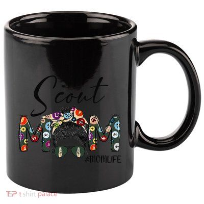 Scouting Scout Mom Life Messy Bun Hair MotherS Day 11oz C Handle Ceramic Mug