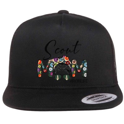 Scouting Scout Mom Life Messy Bun Hair MotherS Day Flatbill Hat