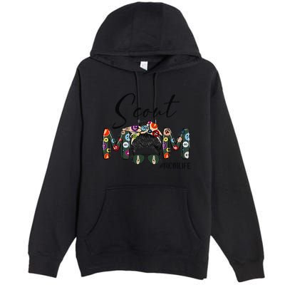 Scouting Scout Mom Life Messy Bun Hair MotherS Day Premium Pullover Hoodie