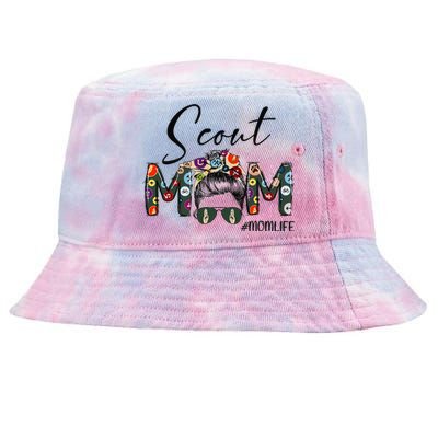 Scouting Scout Mom Life Messy Bun Hair MotherS Day Tie-Dyed Bucket Hat