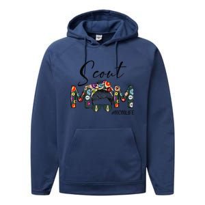 Scouting Scout Mom Life Messy Bun Hair MotherS Day Performance Fleece Hoodie