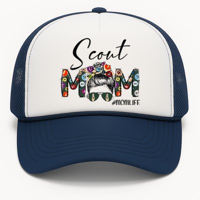 Scouting Scout Mom Life Messy Bun Hair MotherS Day Trucker Hat