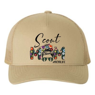 Scouting Scout Mom Life Messy Bun Hair MotherS Day Yupoong Adult 5-Panel Trucker Hat