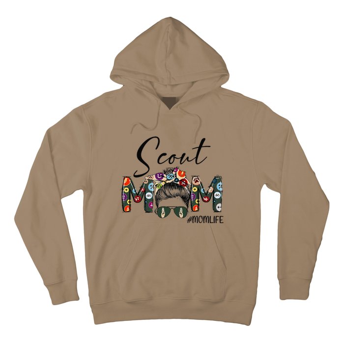 Scouting Scout Mom Life Messy Bun Hair MotherS Day Hoodie