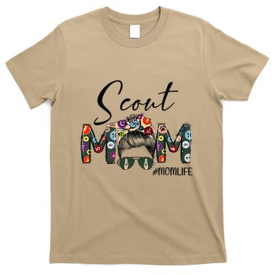 Scouting Scout Mom Life Messy Bun Hair MotherS Day T-Shirt