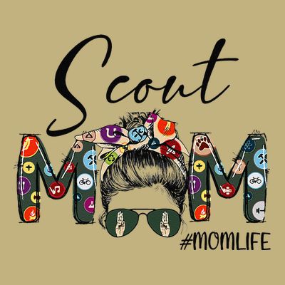 Scouting Scout Mom Life Messy Bun Hair MotherS Day T-Shirt