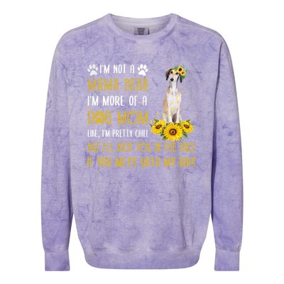 Sunflower Saluki Mom Mothers Day Dog Mom Gift Colorblast Crewneck Sweatshirt