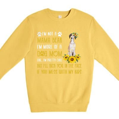 Sunflower Saluki Mom Mothers Day Dog Mom Gift Premium Crewneck Sweatshirt