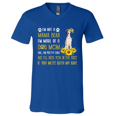 Sunflower Saluki Mom Mothers Day Dog Mom Gift V-Neck T-Shirt