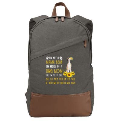 Sunflower Saluki Mom Mothers Day Dog Mom Gift Cotton Canvas Backpack