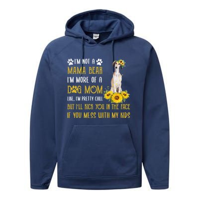 Sunflower Saluki Mom Mothers Day Dog Mom Gift Performance Fleece Hoodie