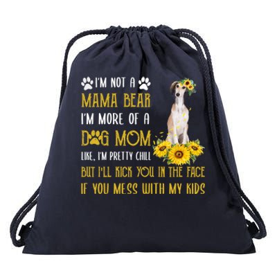 Sunflower Saluki Mom Mothers Day Dog Mom Gift Drawstring Bag