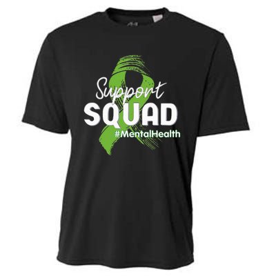 Support Squad Mental Health Awareness Lime Green Ribbon Cooling Performance Crew T-Shirt