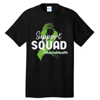 Support Squad Mental Health Awareness Lime Green Ribbon Tall T-Shirt